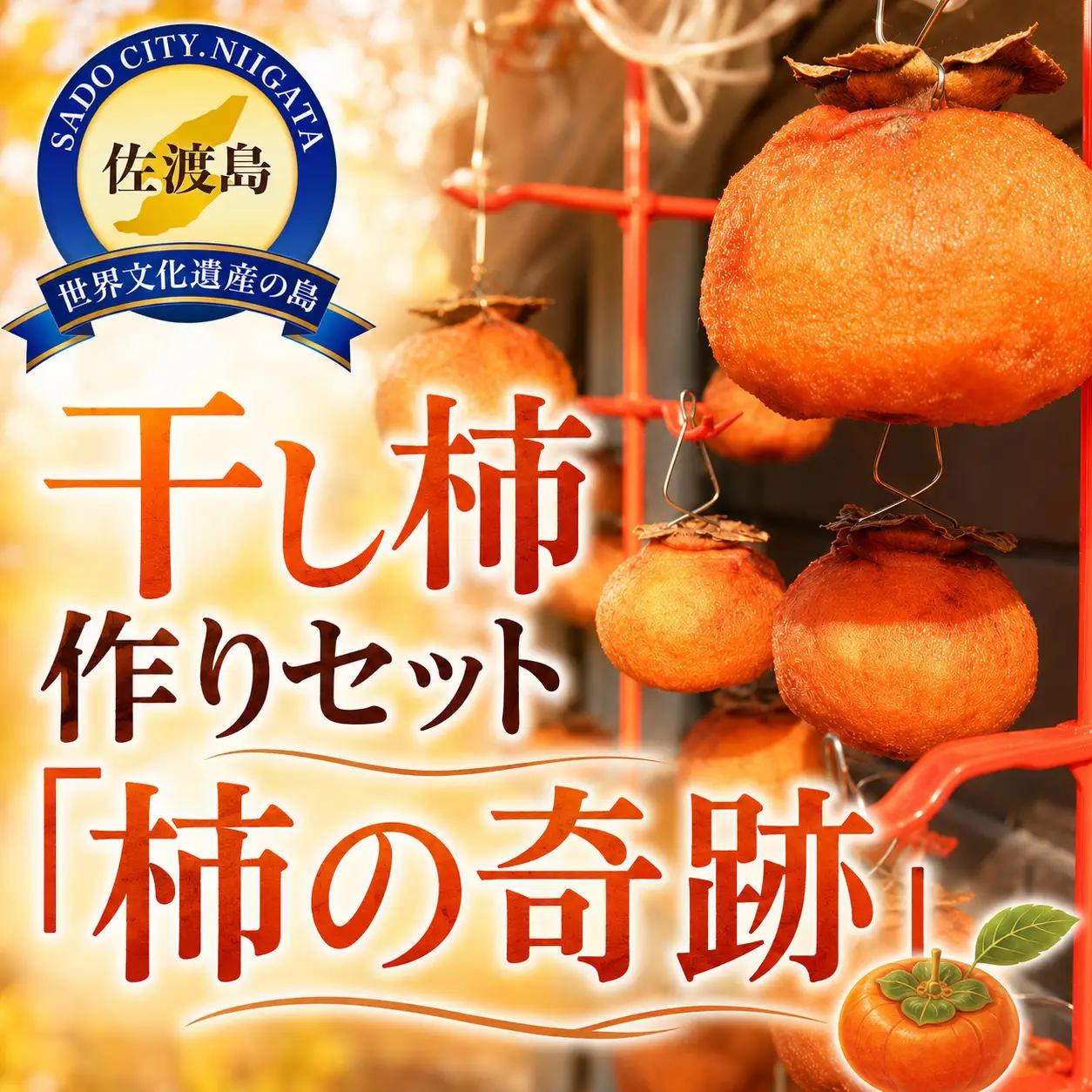 【佐渡産 おけさ柿 干し柿作りセット】おけさ柿 干し柿作り 柿の奇跡| 新潟県産柿 佐渡産柿 佐渡島産かき 柿 かき カキ フルーツ 果物 くだもの デザート おやつ 南佐渡 にいがた さど 新潟県 佐渡市