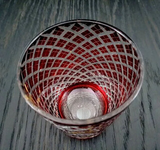 箔舞切子グラス220 レッド［NF244］