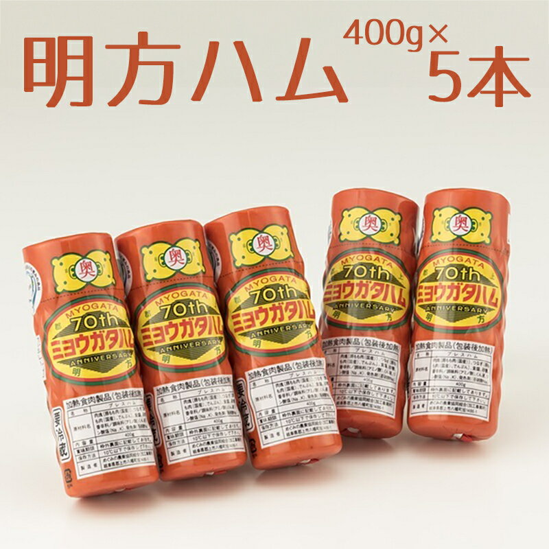 【ふるさと納税】明方ハム 400g 5本 計2000g 2kg ハム 国産 豚肉 100% 特産品 加工品 伝統製法 おつまみ お弁当 おかず バーベキュー JA めぐみの 農協 岐阜 郡上 送料無料 502