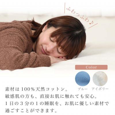 ふるさと納税 橋本市 【2枚セット】シーツ 敷毛布 かんたんシーツ アイボリー×ブルー シングル 綿100% 4隅ゴム付き |  | 02