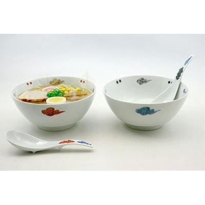 ふるさと納税 佐賀県 有田焼 究極のラーメン鉢　古生双魚　黒・赤ペア(レンゲ付き)(A3102-C13) |  | 03