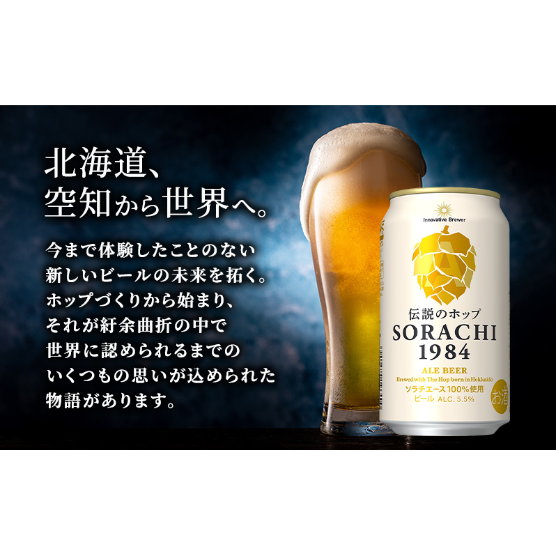 【2ヵ月連続定期便】北海道 上富良野町発祥 伝説のホップ SORACHI 1984 350ml×12缶 ソラチエース使用 サッポロ ビール クラフトビール 酒 アルコール 日用品 お酒_イメージ4