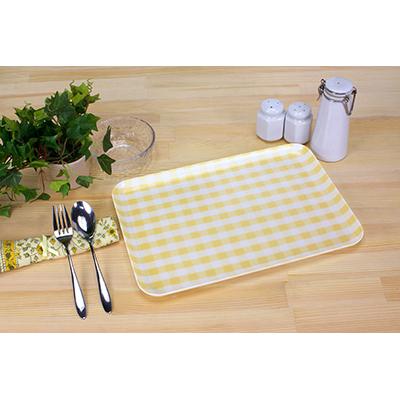 ふるさと納税 海南市 和歌山県海南市 SRトレーM 33cm ミルキーチェック イエロー 2枚組 レンジと食洗機対応トレー |  | 01