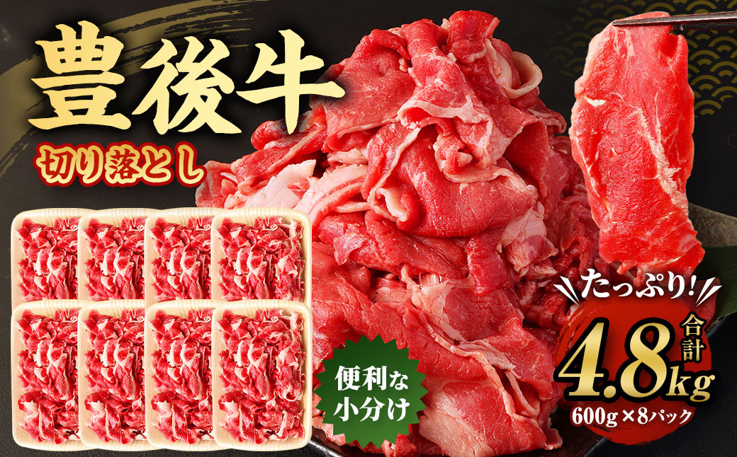 
豊後牛 切り落とし 合計約4.8kg (約600g×8パック) 牛肉 国産 大分県産
