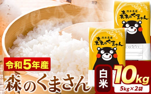 令和5年産 森のくまさん白米 10kg 《7-14営業日以内に出荷予定(土日祝除く)》 5kg×2袋 熊本県産 米 精米 森くま 御船町