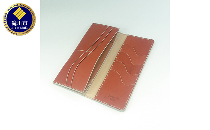 Vague 長財布（ブルゴーニュ）｜北海道 滝川市 長財布 財布 ウォレット 小銭入れ 牛革 革 革製品 革財布