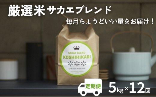 
ついに出ました厳選米サカエブレンド定期便 限定発売
毎月ちょうどいい量をお届けます!
5kg毎月お届け(12回)
