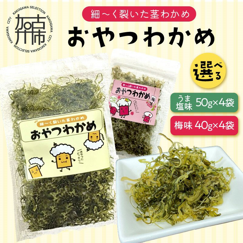 【ふるさと納税】【レビューキャンペーン】おやつわかめ BIG 200g(50g×4) 梅味BIG160g(40g×4) 《 海藻 わかめ ワカメ おやつ おやつわかめ おつまみ 珍味 茎わかめ ビックサイズ 》