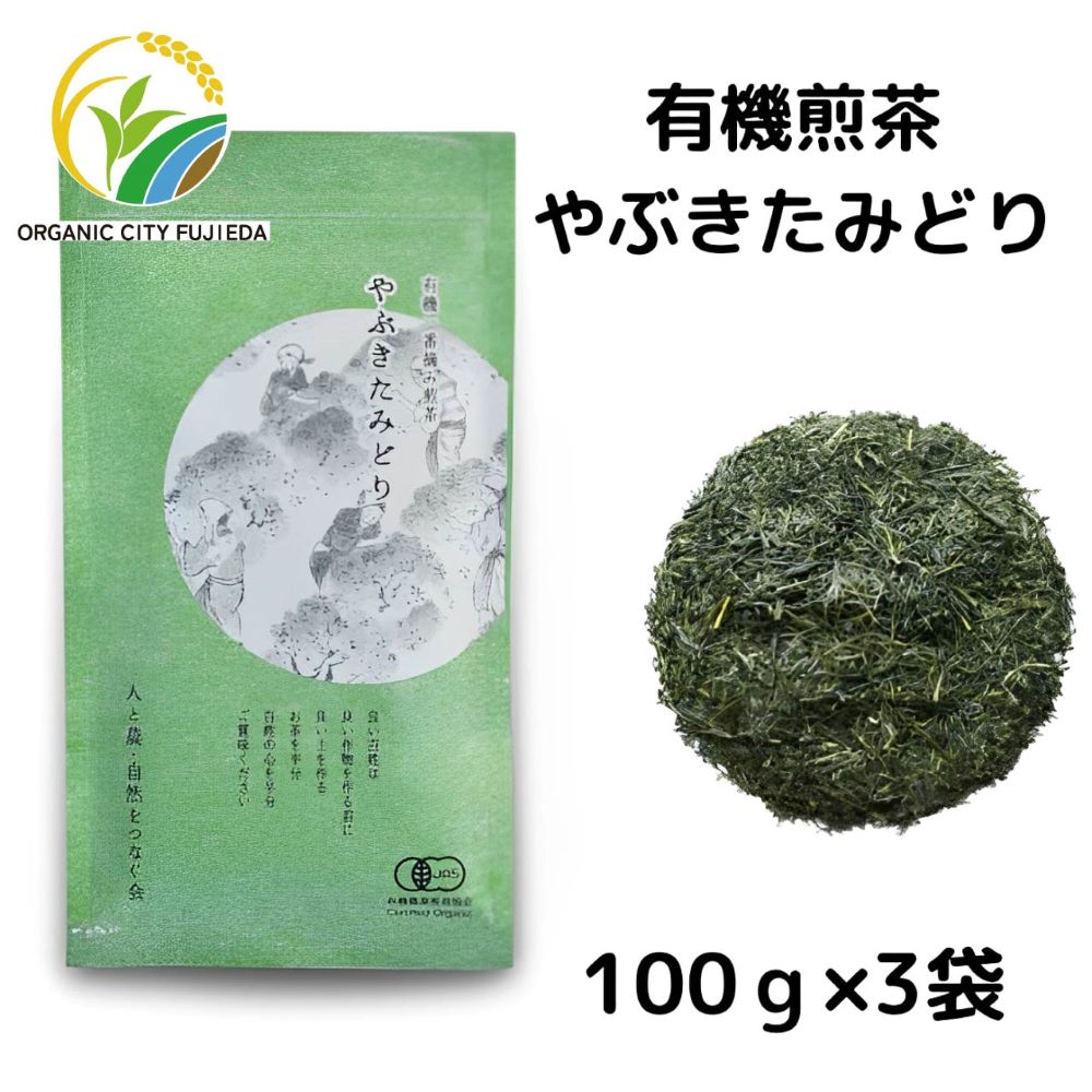 【ふるさと納税】 お茶 茶葉 煎茶 100g × 3袋 やぶきたみどり 有機 オーガニック 静岡県産 日本茶 緑茶 アルミ チャック付き ギフト リラックス藤枝市 静岡県