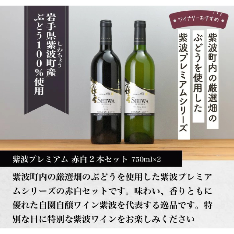 産地限定 ワインぶどう品種使用 自園自醸ワイン紫波 プレミアムワイン2本セット 紫波町産 テロワール ワイン (AL046-1 )