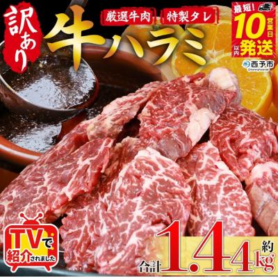 ふるさと納税 西予市 <やわらか味付き 牛ハラミ>1440g 特製タレ漬け こうじ 訳あり 牛肉 肉 はらみ ハラミ
