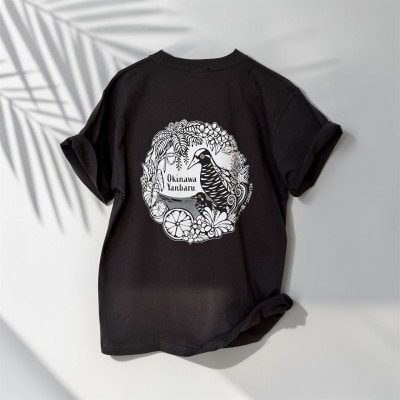 やんばるの自然を纏う クイナの森×pokke104コラボ　Tシャツ(ブラック/Lサイズ)
