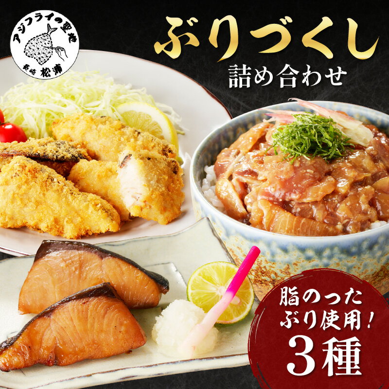 【ふるさと納税】ぶりづくし詰合せ【B4-105】 ブリ 鰤 ぶり フライ みりん漬 漬け丼 揚げ物 セット 詰め合わせ ご飯のおかず 魚 魚介類 海産物 海の幸 送料無料