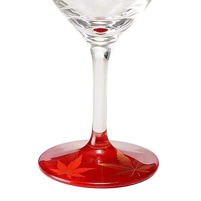 ぬりもん de Verre ワイングラス 蒔絵 紅葉 赤