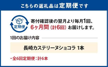 【全6回定期便】長崎カステリーヌショコラ 1本 合計6本 ／ スイーツ デザート カステラ おかし 菓子 おやつ チョコレート ショコラ テリーヌ ご当地スイーツ かすてら テリーヌ 長崎県 長崎市