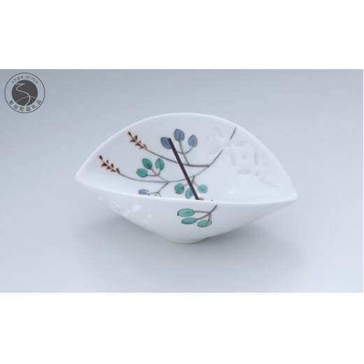 有田焼 お香立〈萩文〉【赤絵白磁硯処 雪月花】手描き 伝統工芸 お香立て 赤絵 インテリア 30000円 3万円 di002