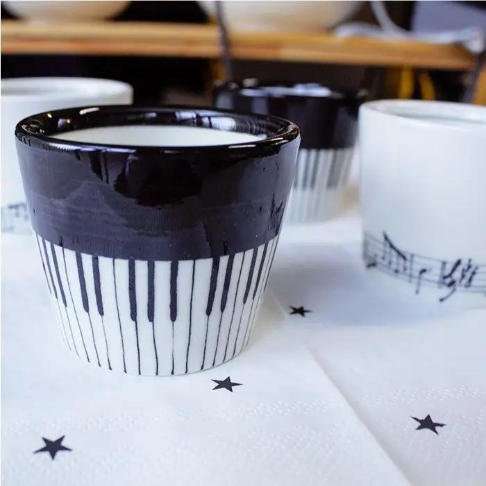 【波佐見焼】♪ピアノの器 楽譜の器 そばちょこ 4個セット♪ 小鉢 食器 皿 【器工房den】 [WA06] 波佐見焼