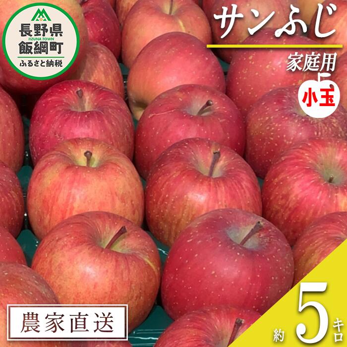 【ふるさと納税】 りんご サンふじ 家庭用 ( 小玉 ) 5kg 原山農園 沖縄県への配送不可 令和7年度収穫分 長野県 飯綱町 〔 信州 果物 フルーツ リンゴ 林檎 長野 11000円 予約 農家直送 〕発送時期：2026年1月上旬〜2026年3月上旬{**}