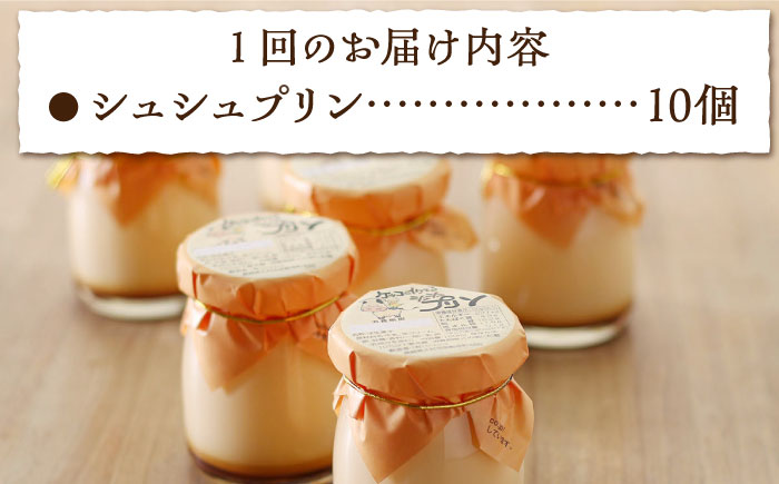 【12回定期便】シュシュプリン 10個/月（計120個）/ プリン スイーツ ミルク ジャージ―牛乳 / 大村市 / おおむら夢ファームシュシュ [ACAA311]