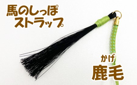 蹄鉄（アルミ製・シルバー）×ストラップ（鹿毛） / 馬毛 本物 尻尾 インテリア