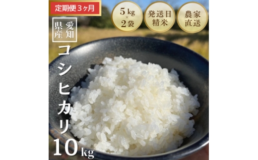 ＜毎月定期便＞10kg(5kg×2袋)×3ヶ月 農家直送!低農薬コシヒカリ全3回【4074394】