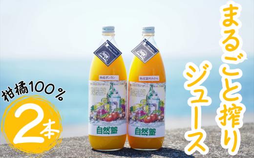 ⑬自然塾　柑橘100%まるごと絞りジュース　２本入り　みかんジュース オレンジ ポンカン 不知火 温州 ドリンク 飲料 飲み物 朝食 無添加 季節 旬
