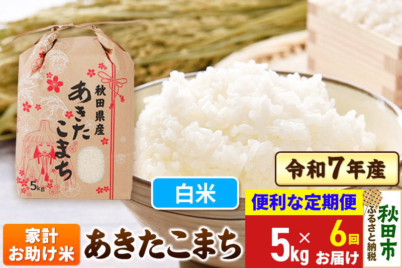 《定期便6ヶ月》 あきたこまち 家計お助け米 5kg 令和7年産 【白米】秋田県産