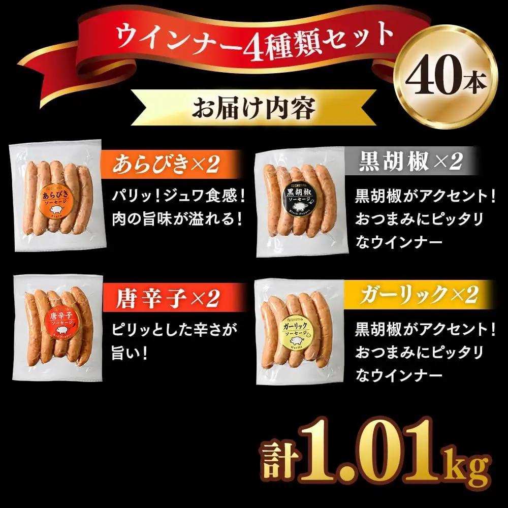 【定期便3ヶ月】ウインナー充実セット 4種類 ｜ BBQ バーベキュー アウトドア キャンプ 肉 豚肉 惣菜 詰め合わせ お弁当 朝食 食べ比べ 真空パック ソーセージ ウィンナー※2026年1月上旬