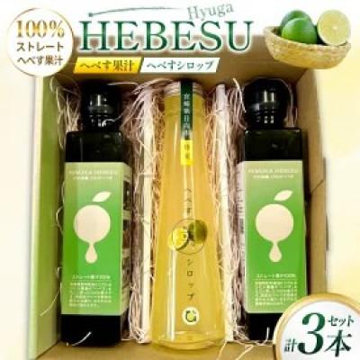 ふるさと納税 日向市 へべす　シロップ120ml×1本　100%果汁150ml×2本　計3本セット