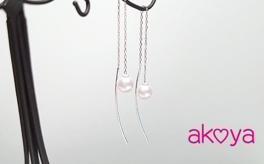 真珠 ピアス アクセサリー パール 6ミリ 三重県 伊勢志摩 志摩 ジュエリー ギフト プレゼント 冠婚葬祭 入学式 卒業式 結婚式 母の日 バレンタイン ホワイトデー アコヤ真珠 本真珠 おしゃれ 人気 カジュアル 揺れる 40000円 4万円 四万円 / akoya　カーブピアス / akoya　カーブピアス ( シルバーカラー )