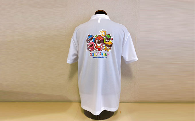 レインボー戦隊　五湖レンジャー　白色大人用ポロシャツ（熊川宿とのコラボ）Ｌサイズ