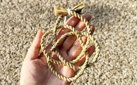 まこものしめかざり　雅ストラップ（大サイズ）　島根県松江市/豊付堂　真菰　マコモ　しめ縄　お祓い　お守り[ALEM007]