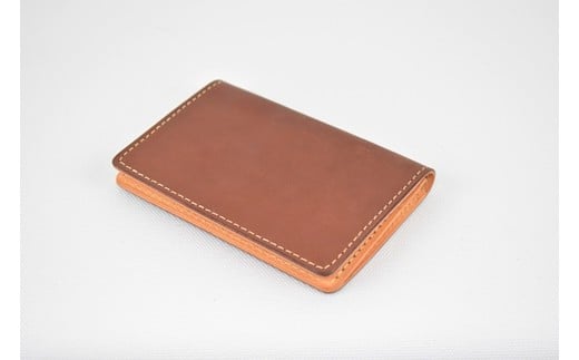 栃木レザー使用｜約30枚収納 本革名刺入れ｜Card holder 01｜チョコ｜minca（全7色）