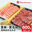 【ふるさと納税】＜高島屋選定品＞鹿児島県産黒豚・黒毛和牛焼肉詰め合わせ(約600g) 鹿児島県産 黒毛和牛 牛肉 牛 黒豚 豚肉 豚 肉 バラ 冷凍 詰め合わせ セット プレゼント 贈答 お祝い ギフト 焼肉 BBQ【高島屋】