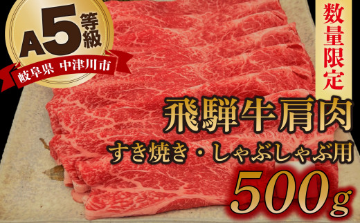 
【数量限定！チルド（冷蔵）発送！】「飛騨牛」A5等級肩肉 500g すき焼き しゃぶしゃぶ F4N-1240
