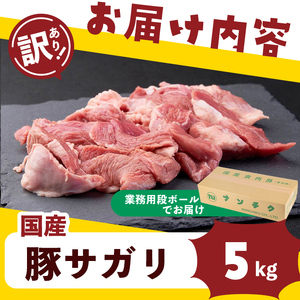 【訳あり・業務用】希少部位！！国産豚サガリ(計5kg) 国産 豚肉 豚肉 豚 肉 冷凍 5kg 訳あり 業務用 サガリ つまみ おつまみ 炒め物 焼肉 BBQ 赤身 カレー シチュー 煮込み ハラミ 