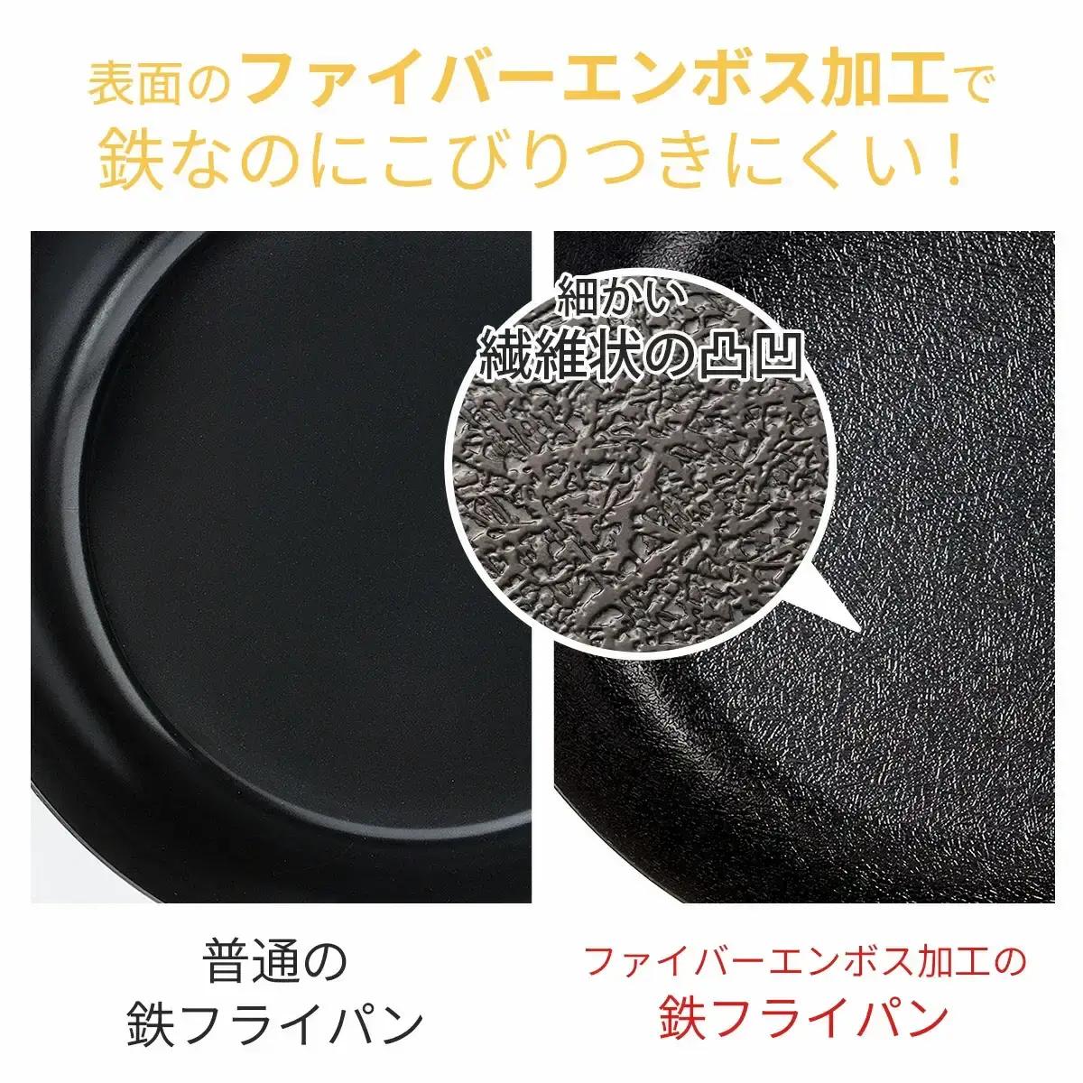 鉄製フライパン3種セット ファイバーエンボス加工 IH調理器対応 26/28cm 玉子焼き 燕三条 フライパン