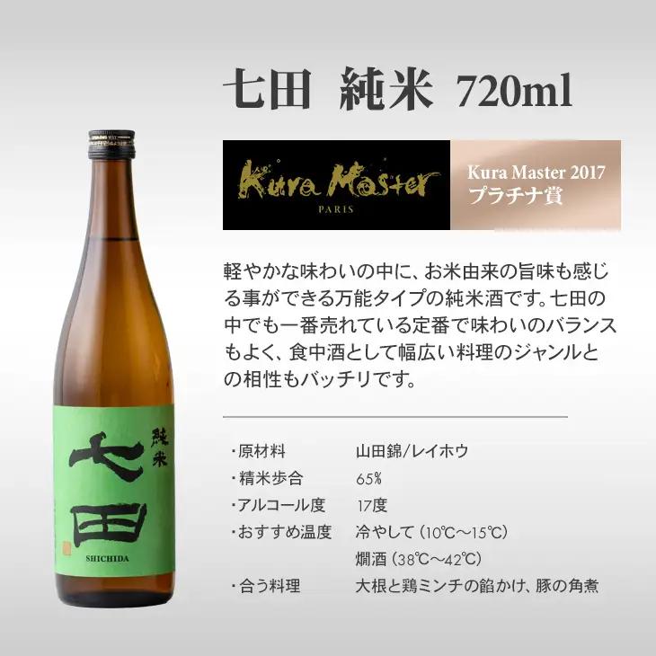 七田 純米 720ml x 2本セット 日本酒 天山酒造  日本酒 純米 B150-039