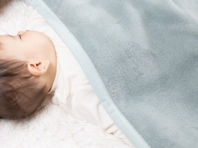 ベビー綿毛布 (毛羽部分) アッシュグリーン 毛布の町泉大津産 [3457]