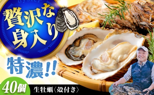 【1月16日(土) 着】加熱用生牡蠣 殻付き 40個 広島県江田島市／有限会社テツマル海産[XCO008-008]