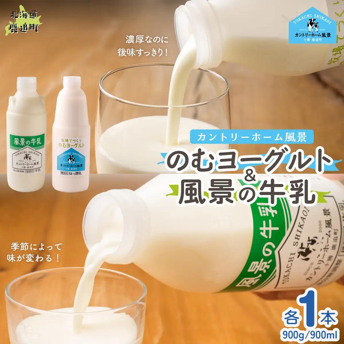 のむヨーグルト900g 風景の牛乳900ml 各1本 SKB091