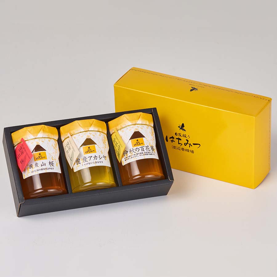＜渡辺養蜂場＞自家採り国産天然はちみつ 3本セット(220g×3)