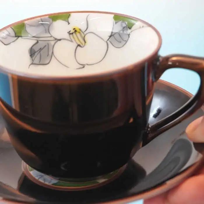 【波佐見焼】花絵蒔（はなえまき）ペア コーヒーカップ・ソーサー マグカップ 陶器 食器 皿 【仙右エ門陶房】 [ZD15] 波佐見焼