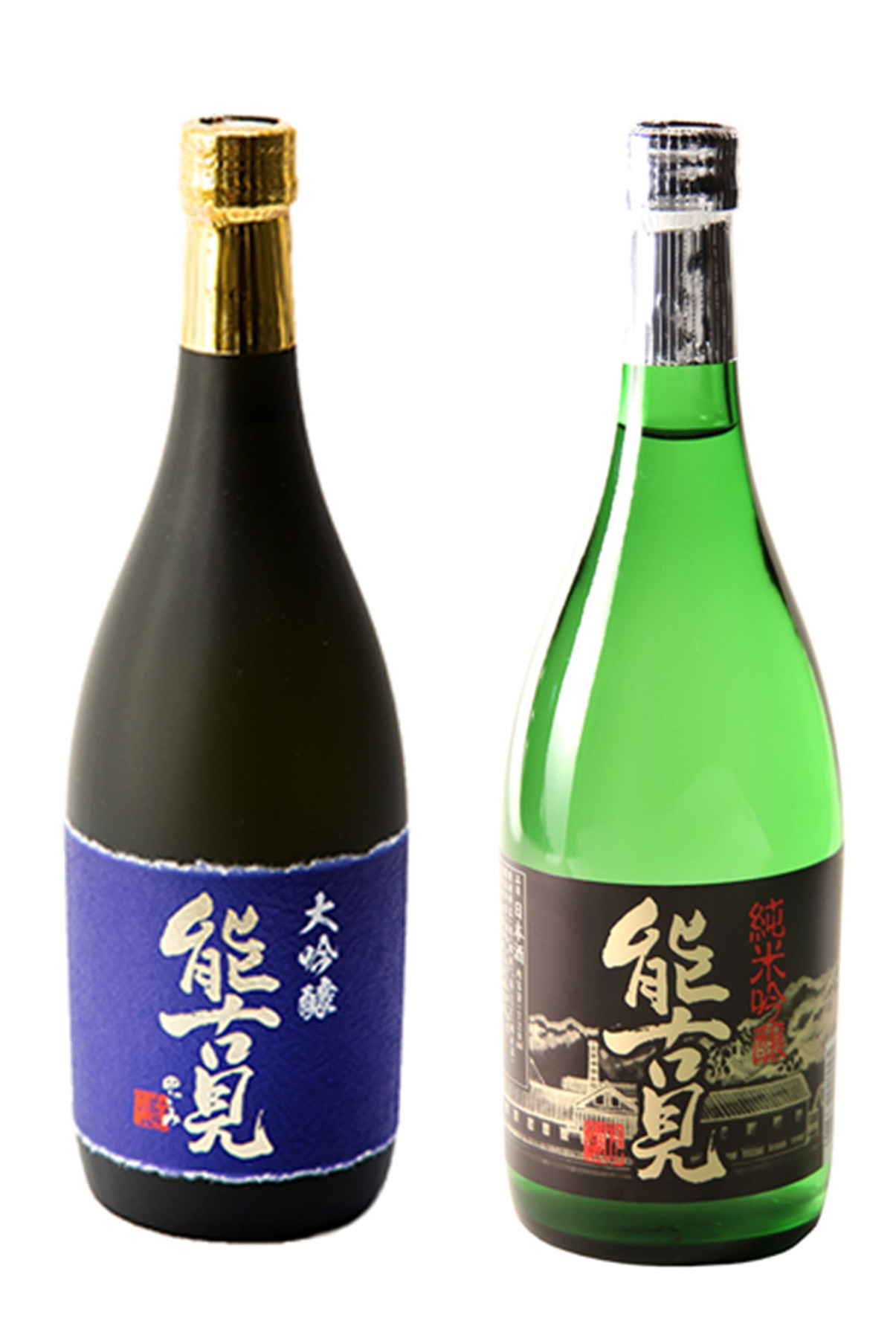 
【日本酒】能古見吟醸酒2種セット　大吟醸酒・純米吟醸酒（黒ラベル・辛口）
