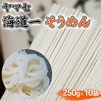 【ふるさと納税】そうめん ヤマセ 海道一 250g × 10袋　 素麺 麺類