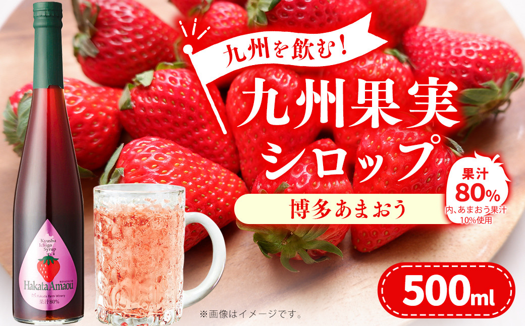 
九州を飲む！九州果実 シロップ あまおう 500ml 1本 約25杯分 フルーツ 果物 いちご 苺 ジュース
