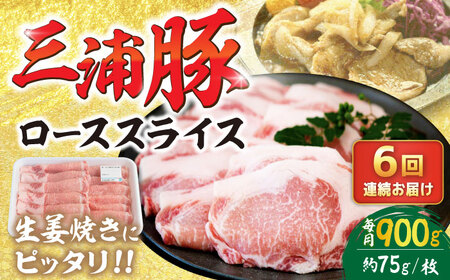 【6回定期便】 三浦豚 豚肉 ロース900ｇ（生姜焼き用） / 恵那市 / あづま精肉店 [AUDL013]