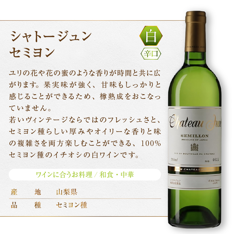 シャトージュン 2品種飲み比べセット【PETIT VERDOT・SEMILLON】（MG）C5-674