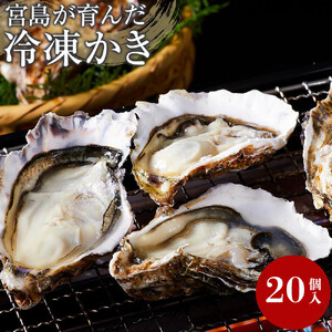 宮島の冷凍かき (殻付き牡蠣) 20個 牡蠣