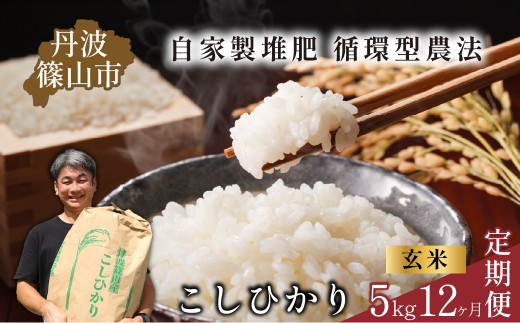 【早期予約】令和8年産 丹波篠山産コシヒカリ 玄米 5kg×12回 計60kg 丹波篠山市 ふるさと納税 株式会社　丹波篠山大内農場西の魚沼と呼ばれる 丹波篠山産 コシヒカリ！